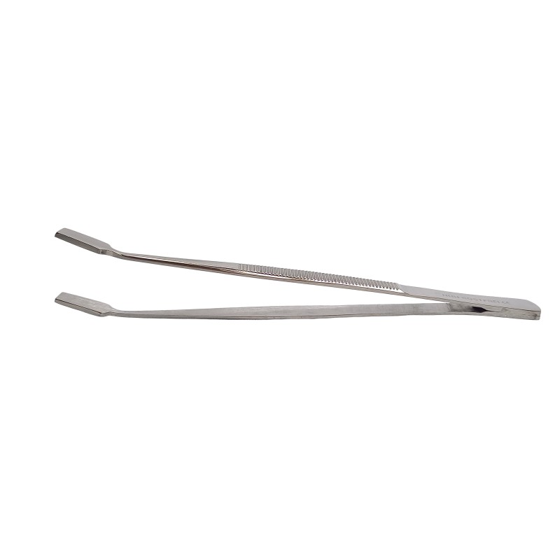 5 Tweezers, flat head, stainless steel