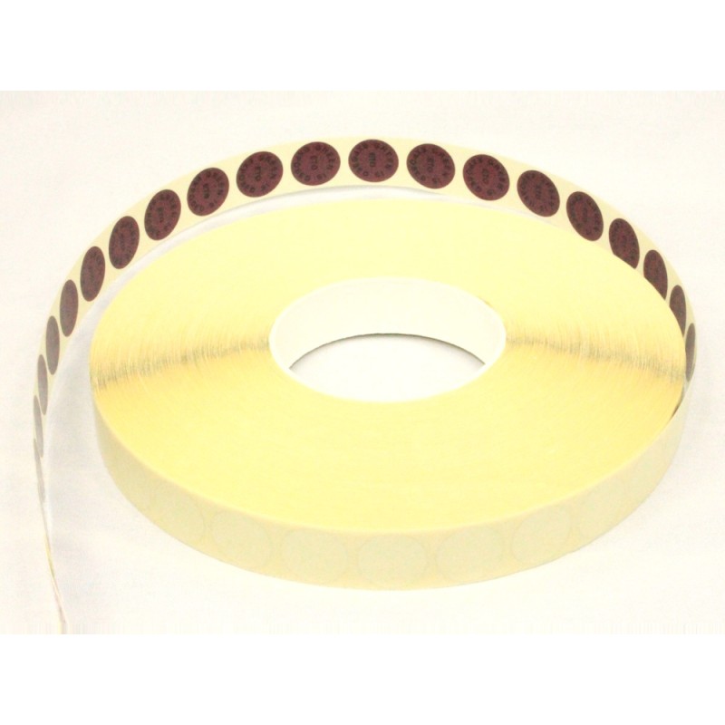 Self-adhesive EtO dots with text