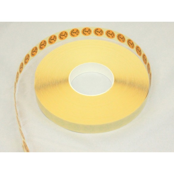 Self-adhesive Radiation dots with text