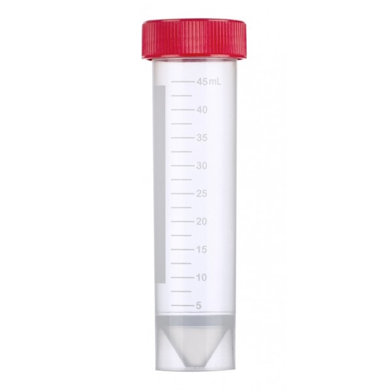 Sterile 50 ml PP test tube with cap and base