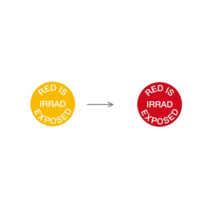 Self-adhesive Radiation dots with white text