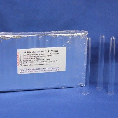 Borosilicate glass tubes 7,75x75 mm pyrogen-free