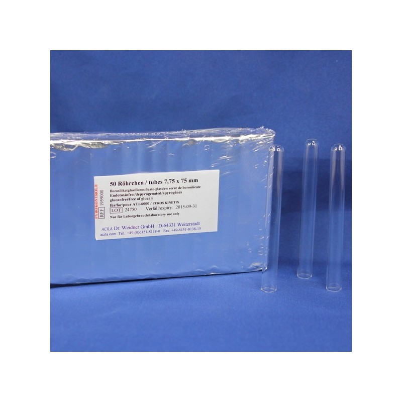 Borosilicate glass tubes 7,75x75 mm pyrogen-free
