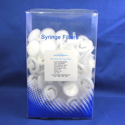 Filtro per siringa PTFE idrofobico Simplepure, non sterile, pori 0,45 µm, diametro 25 mm