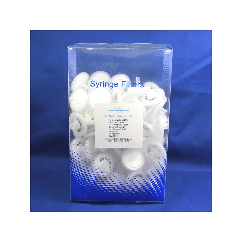 Filtro per siringa PTFE idrofobico Simplepure, non sterile, pori 0,22 µm, diametro 13 mm