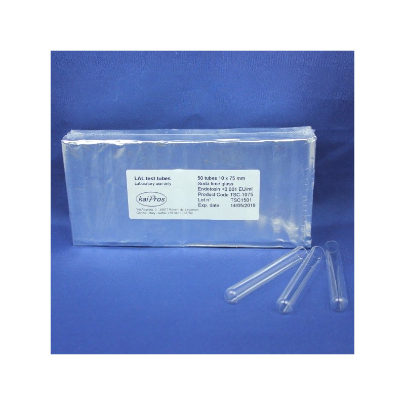 Soda glass tubes 10 x 75 mm for Gel-clot, sterile