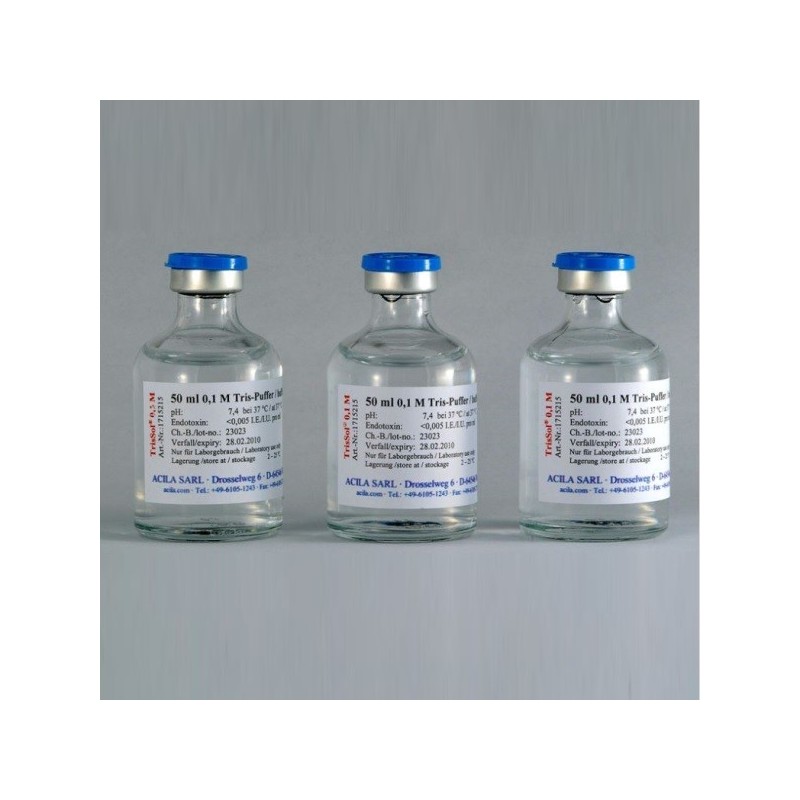 Tris Buffer 0.1 M sterile solution. Pyrogen-free certified 