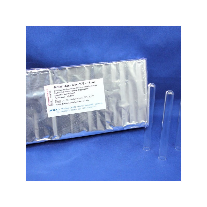 Borosilicate glass tubes 9,75x75 mm pyrogen-free