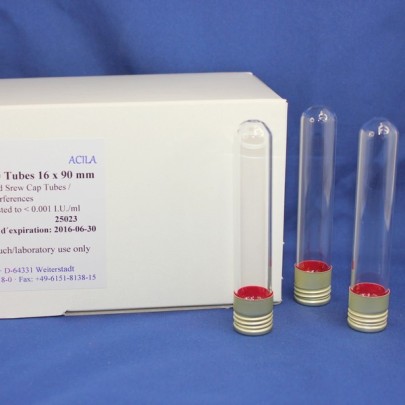 Borosilicate glass tubes 16x90 mm screw cap pyrogen free